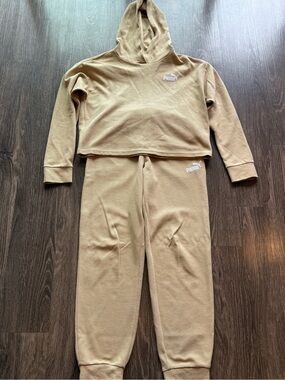 Puma Kids Tan Hooded Sweatshirt & Jogger Set